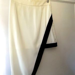Black and White Assymetrical Skirt